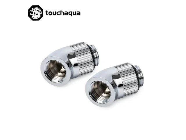 Alt view image 7 of 7 - 2PCS Bitspower G1/4" Rotary 45 Degree Fittings,Computer Case Water Building Elbow Black ,Silver