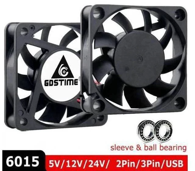 Main image of 2Pcs/Lot 6015 60MM 5V 12V 24V 2Pin 3Pin USB Fan 60x60x15mm 6cm Brushless DC Cooling Fans CPU Cooler for Computer PC Case