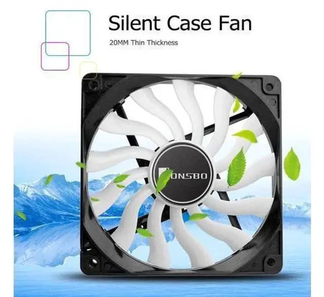 Alt view image 3 of 7 - 12020 ultra-thin fan 120mm Silent Desktop Computer Chassis Fan CPU Cooler Cooling Fan 4Pin 3Pin PC Case Fan for computer