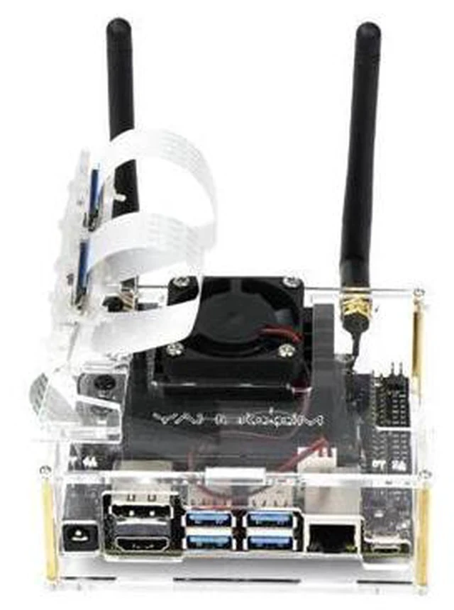 Alt view image 2 of 5 - Jetson Nano Development Board Acrylic NVIDIA Protective Case With Cooling Fan Compatible B01