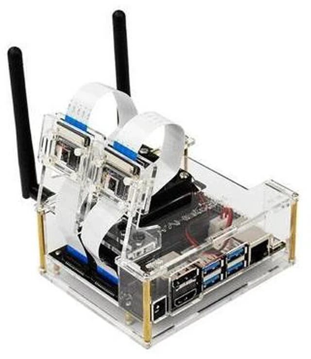 Alt view image 3 of 5 - Jetson Nano Development Board Acrylic NVIDIA Protective Case With Cooling Fan Compatible B01