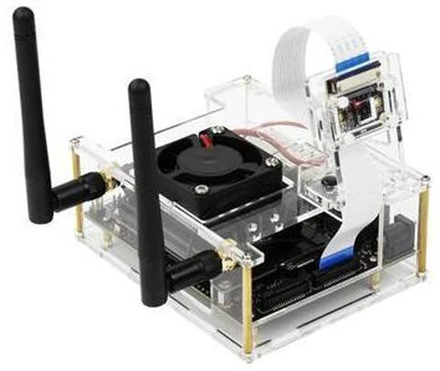 Alt view image 5 of 5 - Jetson Nano Development Board Acrylic NVIDIA Protective Case With Cooling Fan Compatible B01