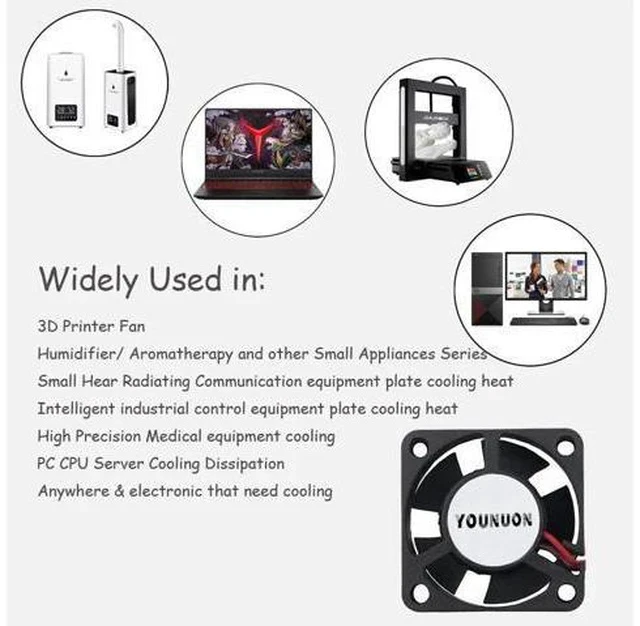 Alt view image 4 of 7 - 2 Pieces 3010 3cm 30mm Cooling Fan 30x30x10mm DC Fan 24V 12V 5V Cooler Dual Ball Bearing DC Brushless Mini Cooler Cooling Fan
