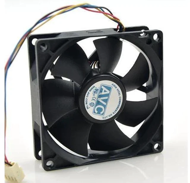 Alt view image 2 of 2 - For AVC 8025 80mm x 80mm x 25mm DL08025R12U Hydraulic Bearing PWM Cooler Cooling Fan 12V 0.50A 4Wire 4Pin Connector