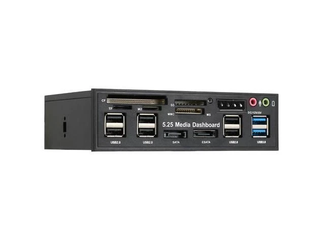 Alt view image 6 of 6 - Card Reader USB 3.0 Front Panel Hub eSATA SATA Port Internal Card Reader PC Dashboard Media Front Panel Audio