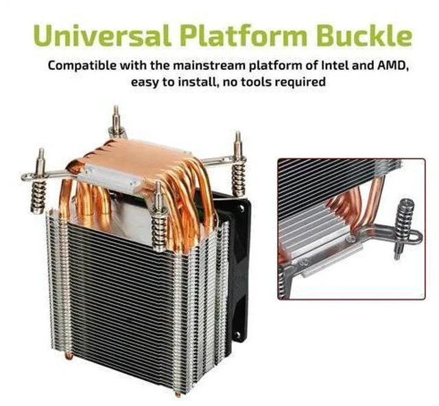 Alt view image 4 of 5 - 3/4 Pin PC CPU Cooler Heatsink 6 Heatpipes 9cm Quiet Fan Cooling Fan Cooler Radiator For 775 115X 1366 2011 X58 X79 X99 299