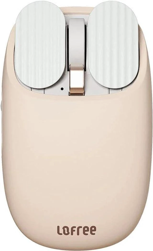 Main image of Wavy Chips Dual-Mode Wireless Mouse with 5 Adjustable DPI Levels Compatible with Windows, MacOS, iOS, Android (Milk Tea)