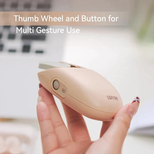 Alt view image 2 of 7 - Wavy Chips Dual-Mode Wireless Mouse with 5 Adjustable DPI Levels Compatible with Windows, MacOS, iOS, Android (Milk Tea)