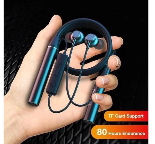 Alt view image 4 of 5 - GYM530 Wireless Neckband bluetooth Earphone 80 Hours Playback Stereo Bass Sport Headphones Earphones TF Card Magnetic Headset with Mic