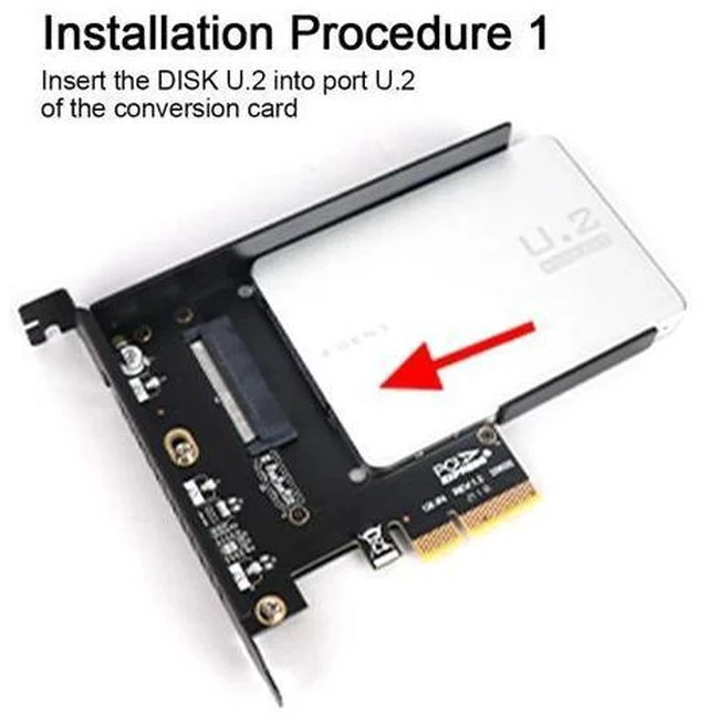 Alt view image 2 of 5 - 2021 U.2 To PCIe Adapter PCI-E Riser 4.0 X 4 U.2 SFF-8639 Adapter NVMe PCIe SSD Expansion Card Riser Card Dropshipping
