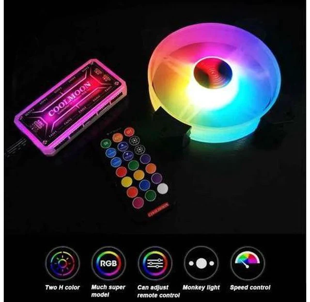 Alt view image 3 of 5 - Case Fan Durable 120mm Quiet Remote Control PC Cooling Hydraulic Chassis Adjustable LED RGB Accessories Cooler Small