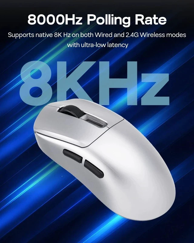 Alt view image 7 of 7 - NEX Pro Wireless Gaming Mouse with RGB Charging Dock | PixArt PAW3950, 65g, 8000Hz Polling, 42K DPI, Tri-Mode, Rechargeable, Online Software