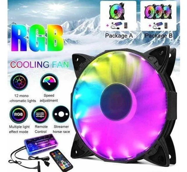 Main image of 120mm 6 Pin RGB Computer Case Cooling Fan Computer Case Fan Silent CPU Cooling Fan PC Cooler Fan Adjust Color RGB Fan DC 12V