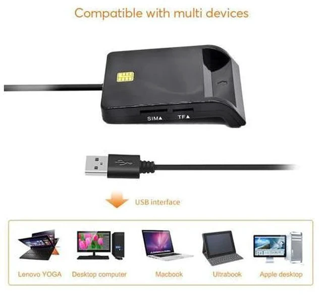 Alt view image 2 of 5 - X02 USB SIM Smart Card Reader For Bank Card IC/ID EMV SD TF MMC Cardreaders USB-CCID ISO 7816 for Windows 7 8 10 Linux OS