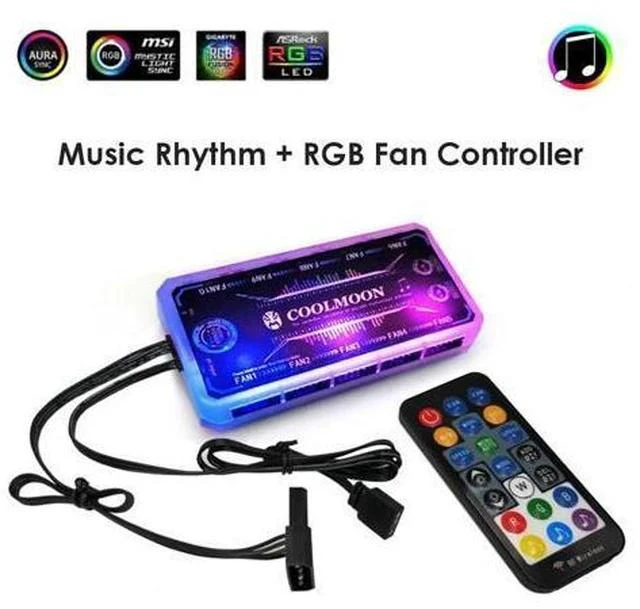 Main image of Fan Controller 12cm Remote Control Computer Case 12V PC Cooling Chassis Silent Fan Hub for Connecting/Sync to Motherboard