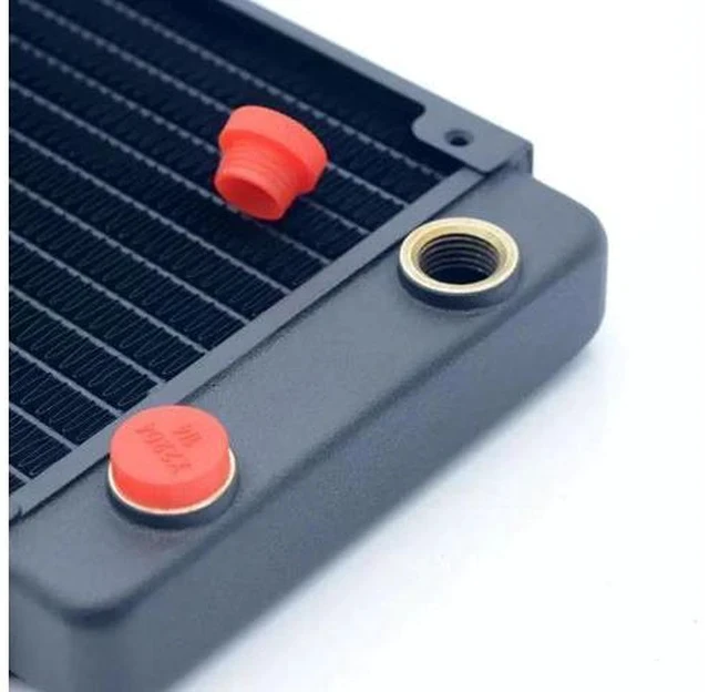 Alt view image 3 of 5 - 120mm Copper Radiator Black/White Piano Paint Water Cooler Heat Sink ROHS Certification For Water Cooling 27mm Thick