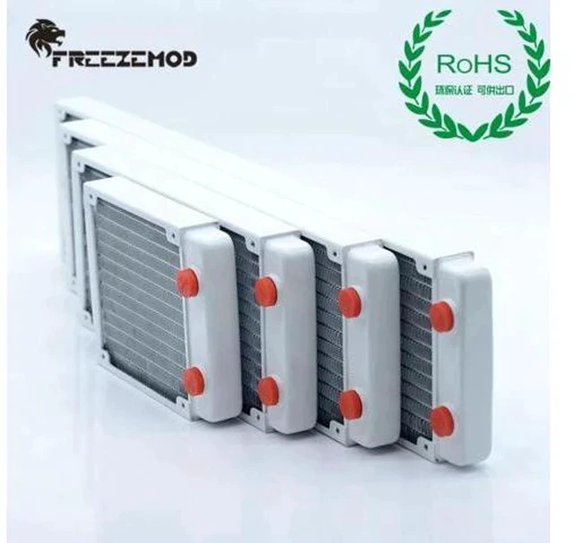 Alt view image 5 of 5 - 120mm Copper Radiator Black/White Piano Paint Water Cooler Heat Sink ROHS Certification For Water Cooling 27mm Thick