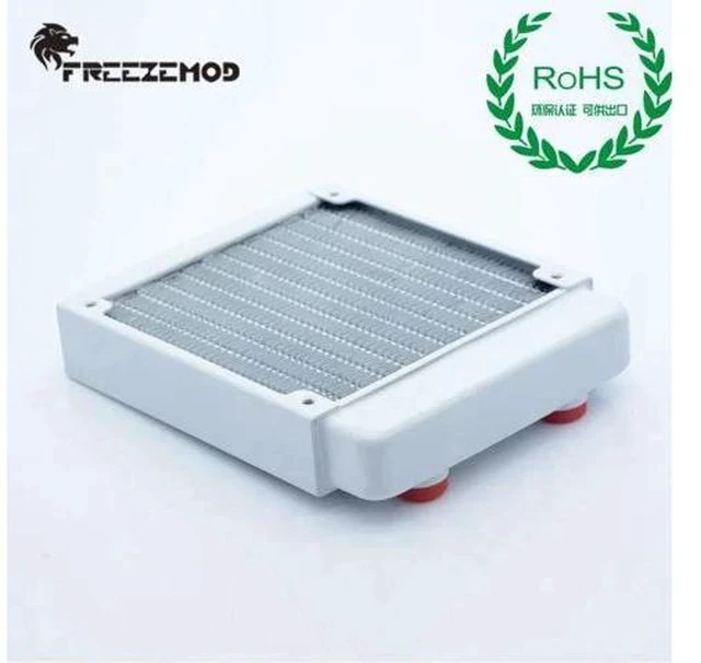 Alt view image 4 of 5 - 120mm Copper Radiator Black/White Piano Paint Water Cooler Heat Sink ROHS Certification For Water Cooling 27mm Thick