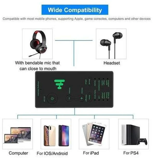 Alt view image 3 of 5 - 2020 Hot Sale! Mini Portable Voice Changer Voice Modulator With Adjustable Voice Functions Phone Computer Sound Card Microphones