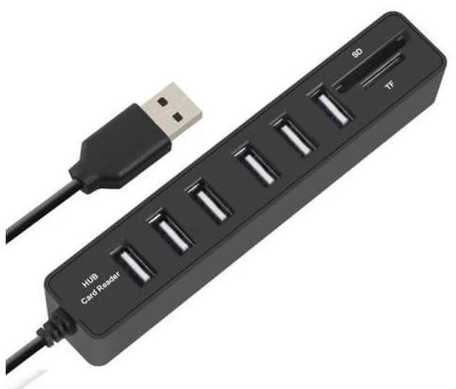 Main image of Hub 8 in 1 Combo Splitter 6 Ports 2.0 High Speed Hub Micro Card Reader SD TF Multi All In One for PC Computer Accessories