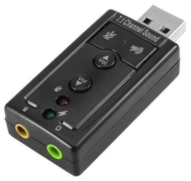 Alt view image 3 of 7 - Headset Supports 3D Sound 7.1 External USB Sound Card Audio Adapter AUX Headphone Microphone Converter