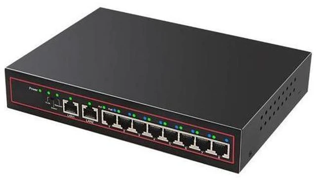 Alt view image 2 of 6 - 8 Port SPOE Network Desktop Switch 5-60V Power Supply 8 Ports SPOE Network Switch 10/100Mbps With 6 Surveillance Cameras