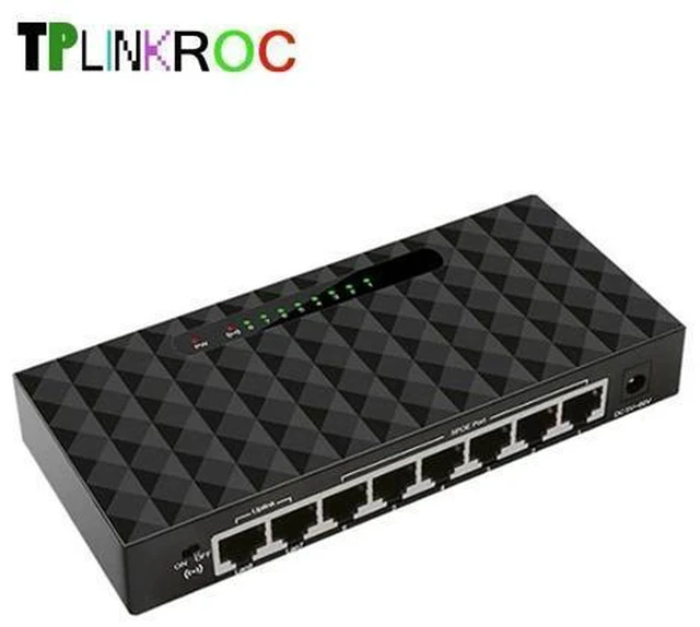 Alt view image 5 of 6 - 8 Port SPOE Network Desktop Switch 5-60V Power Supply 8 Ports SPOE Network Switch 10/100Mbps With 6 Surveillance Cameras