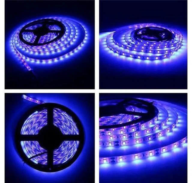 Alt view image 3 of 7 - 5M UV Light Strip Flexible LED Strip Light UV Purple Light Strip LED 3528smd Waterproof IP65/Not-waterproof DC12V With DC head