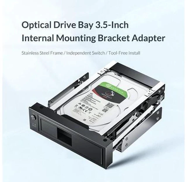 Alt view image 2 of 5 - Hard Drive Caddy 2.5 to 3.5 inch Stainless Internal Hard Drive Mounting Bracket Adapter 3.5 inch SATA HDD Mobile Frame