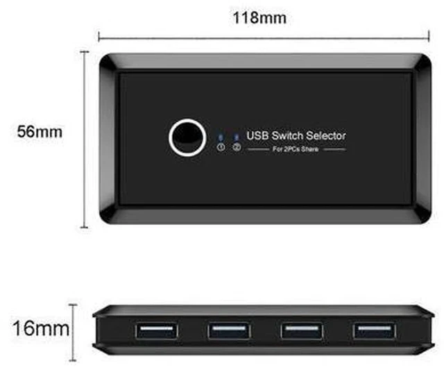 Alt view image 4 of 7 - 4 port KVM Switch 4K USB KVM Switcher 4 in 1 out 4KX2K/60HZ win10/8/mac os. PC laptop