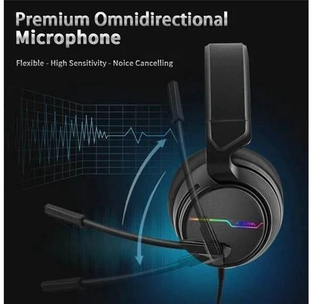 Alt view image 7 of 7 - Xiberia V20 Gaming Headphones USB 7.1 Headset for PC Game Computer Bass Stereo Earphones with Microphone LED Light