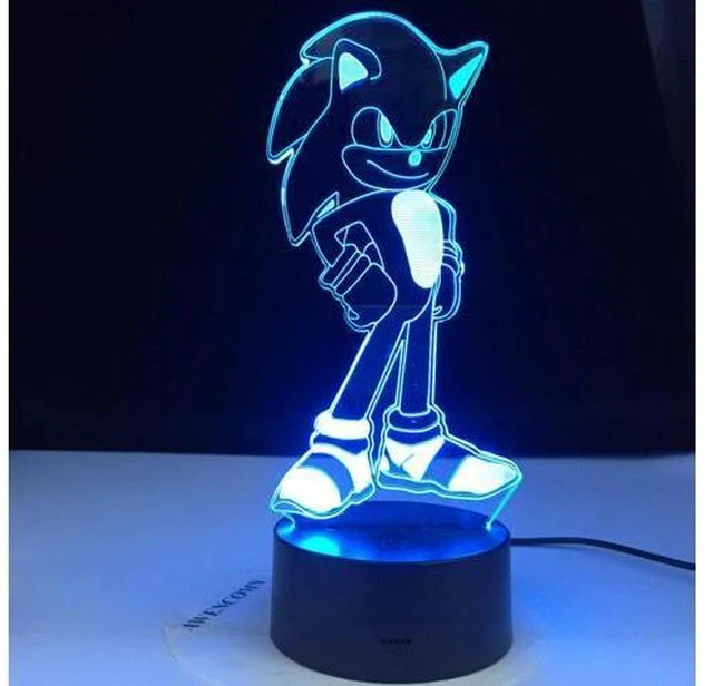 Alt view image 6 of 7 - the Hedgehog Night Light ABS Base With Acrylic Light Borad 3D LED illusion Kids Bedroom Cartoon Desk Lamp Holiday Gifts