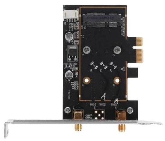 Alt view image 3 of 7 - BCM4352 867Mbps + Bluetooth BT 4.0 802.11AC/BGN Desktop PCI-E Adapter Card with Wifi Antennas