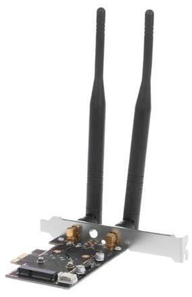 Alt view image 5 of 7 - BCM4352 867Mbps + Bluetooth BT 4.0 802.11AC/BGN Desktop PCI-E Adapter Card with Wifi Antennas