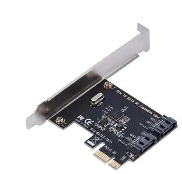 Alt view image 2 of 5 - 1X 4X 8X 16X PCI-E Cards PCI Express to SATA 3.0 2-Port SATA III 6Gbps Expansion Adapter Boards Add On Cards PCI-Express Card