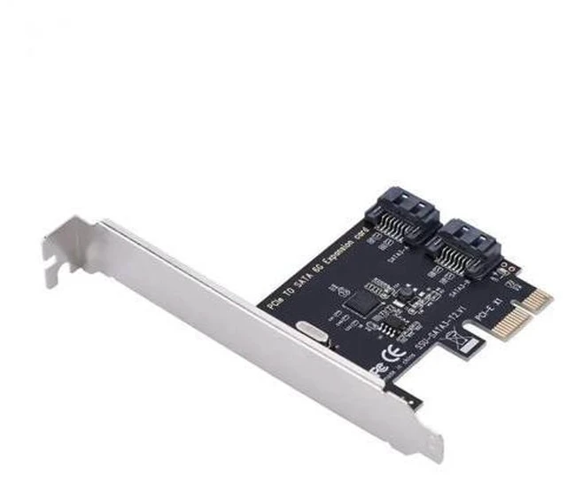 Alt view image 3 of 5 - 1X 4X 8X 16X PCI-E Cards PCI Express to SATA 3.0 2-Port SATA III 6Gbps Expansion Adapter Boards Add On Cards PCI-Express Card
