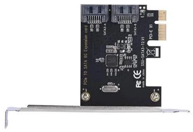 Alt view image 5 of 5 - 1X 4X 8X 16X PCI-E Cards PCI Express to SATA 3.0 2-Port SATA III 6Gbps Expansion Adapter Boards Add On Cards PCI-Express Card
