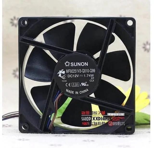 Alt view image 2 of 7 - For Sunon 9225 12V MF92251V3-Q010-Q99 92*92*25MM 12V 1.74W 4 line heat sink fan