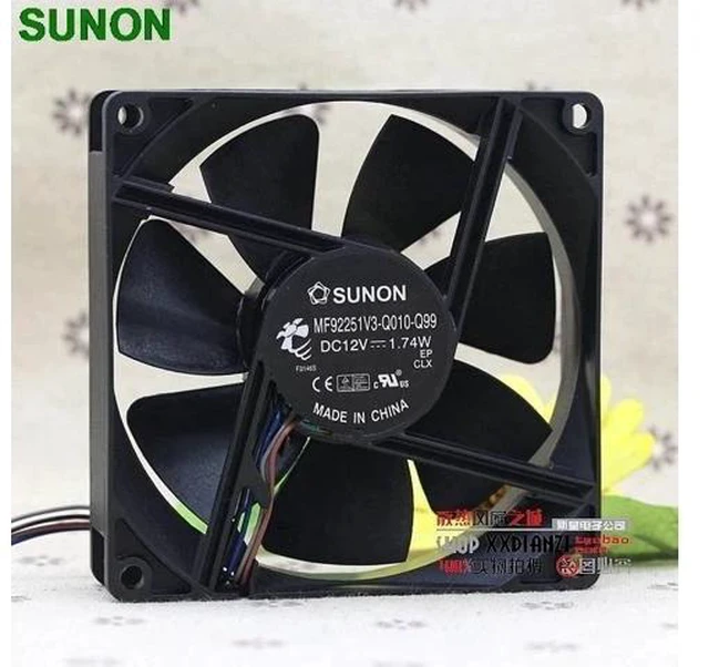 Alt view image 6 of 7 - For Sunon 9225 12V MF92251V3-Q010-Q99 92*92*25MM 12V 1.74W 4 line heat sink fan