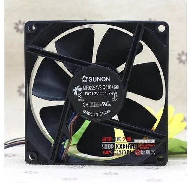 Alt view image 7 of 7 - For Sunon 9225 12V MF92251V3-Q010-Q99 92*92*25MM 12V 1.74W 4 line heat sink fan