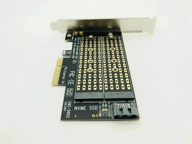 Alt view image 3 of 5 - NVMe SSD NGFF TO PCIE X4 Adapter M Key B Key Dual Interface Card Support PCI Express 3.0 2230 2242 2260 2280 Size M2 SSD NEW