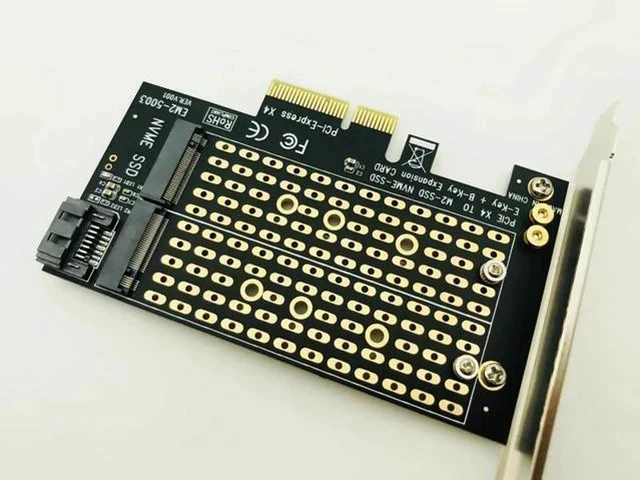 Alt view image 5 of 5 - NVMe SSD NGFF TO PCIE X4 Adapter M Key B Key Dual Interface Card Support PCI Express 3.0 2230 2242 2260 2280 Size M2 SSD NEW