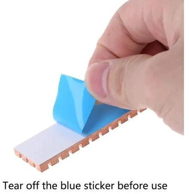 Alt view image 2 of 5 - Copper Heatsink Cooler Heat Sink Thermal Conductive Adhesive for M.2 NGFF 2280 PCI-E NVME SSD 70x20MM Thickness 1.5/2/3/4MM