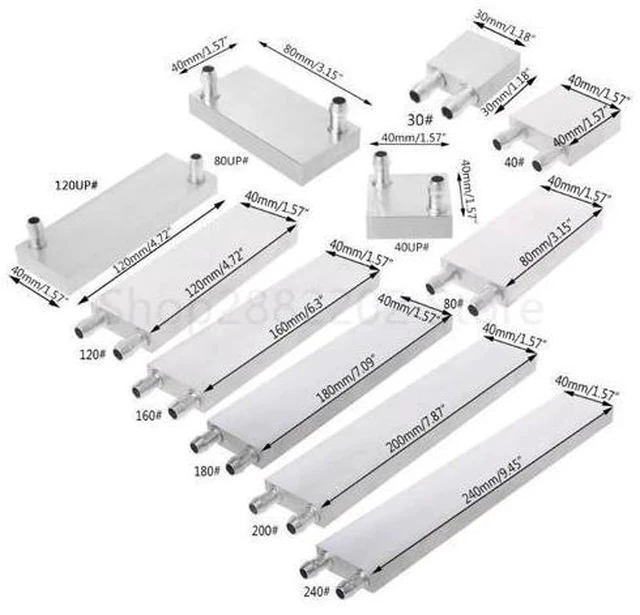 Alt view image 2 of 4 - Aluminum Water Cooling Cooler Block Heat Sink System 40/80/120/160/180/200/240mm Blocks Radiator For PC Laptop CPU