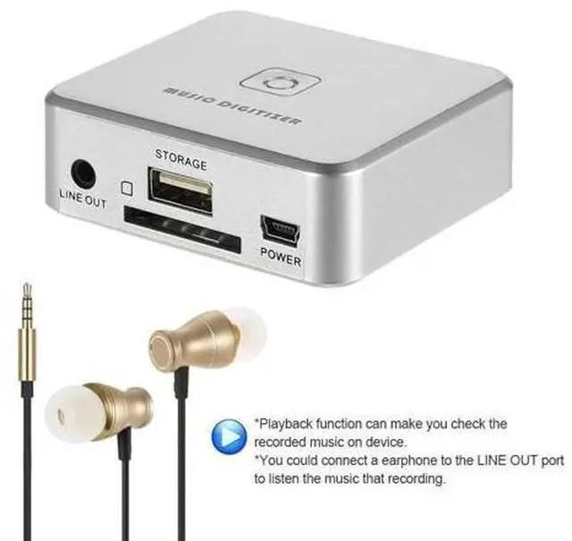 Alt view image 4 of 5 - Audio Capture Recorder Music Digitizer 3.5mm RCA IN Ports Save into SD Card USB Disk MP3 File with Remote Controller