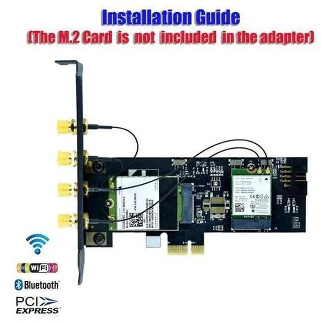 Alt view image 2 of 5 - Wifi Adapter NGFF M.2 Key B and Key A to Ie X1 Network Card with SIM Card Slot 5dBi WiFi Antenna for 3G/4G Module WiFi Card