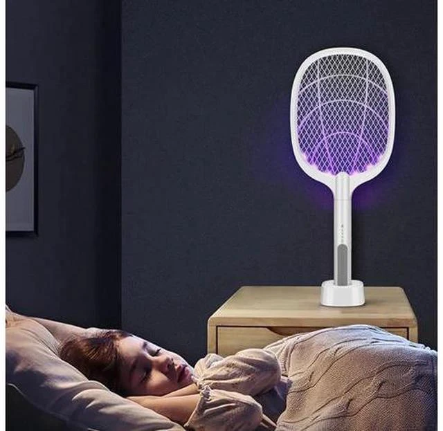Alt view image 2 of 5 - 3000V Electric Mosquito Swatter Killer Racket 1200mAh USB Rechargeable With UV Lamp Mosquito Insect Fly Kill Trap Bug Zapper