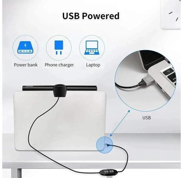 Alt view image 3 of 5 - 26cm LCD Monitor Light Display Hanging Lamp Laptop Intelligent Office Desk Lamp Reading Light