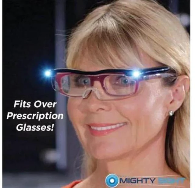 Alt view image 2 of 5 - 1.6x Magnification Mighty Sight LED Light Glasses Reading Glasses Magnifying Glass LED Glasses Night Vision Glasses