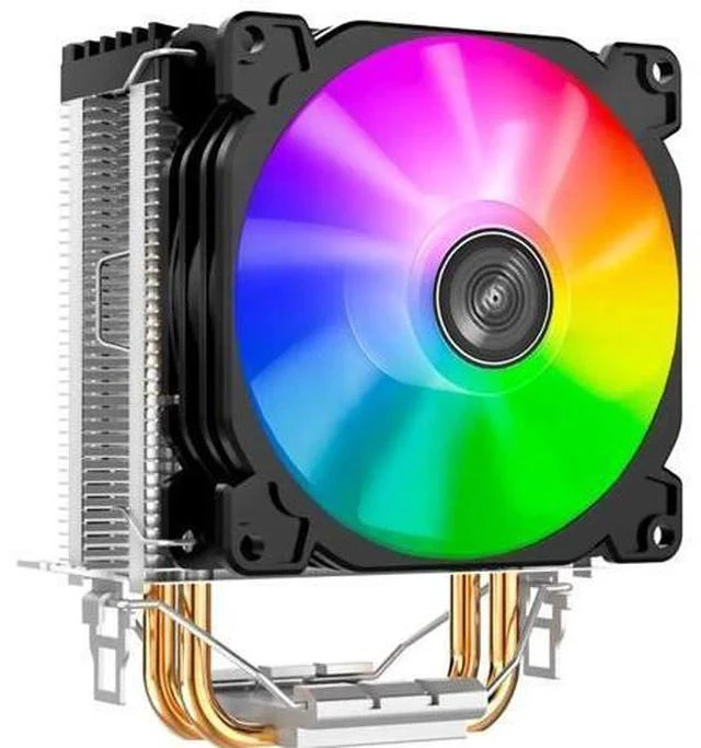 Alt view image 5 of 5 - CR-1200 CPU Cooler 2 Heat-pipes Tower 92mm RGB 3Pin CPU Cooling Fan Heatsink For Intel LGA 775 1150 1155 AMD AM2 AM3 AM4
